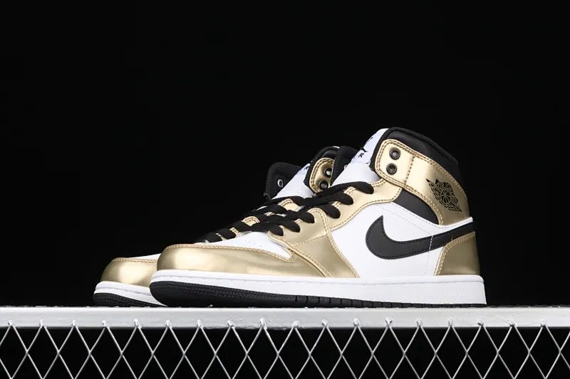 All categories Air Jordan Jordan series basketball shoes Air Jordan 1 Mid G version pure original Air Jordan 1 Mid AJ1 Joe 1 liquid gold DC1419-700